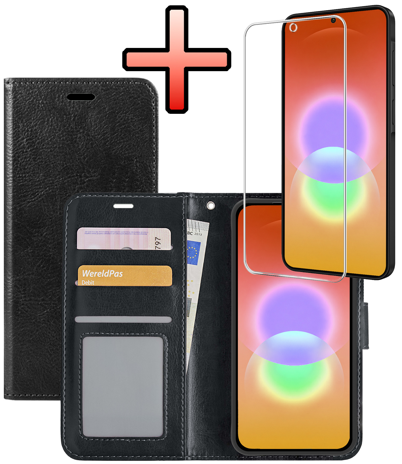 NoXx NoXx Samsung Galaxy A27 Hoesje Bookcase Met Screenprotector - Zwart