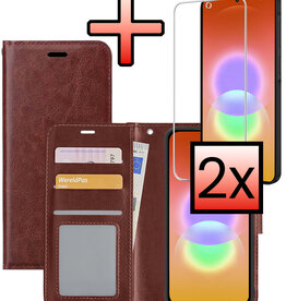 NoXx NoXx Samsung Galaxy A27 Hoesje Bookcase Met 2x Screenprotector - Bruin