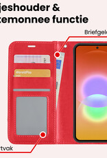 NoXx NoXx Samsung Galaxy A27 Hoesje Bookcase Met 2x Screenprotector - Rood