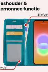 NoXx NoXx Samsung Galaxy A27 Hoesje Bookcase Met 2x Screenprotector - Turquoise