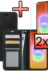NoXx NoXx Samsung Galaxy A27 Hoesje Bookcase Met 2x Screenprotector - Zwart