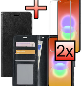 NoXx NoXx Samsung Galaxy A27 Hoesje Bookcase Met 2x Screenprotector - Zwart