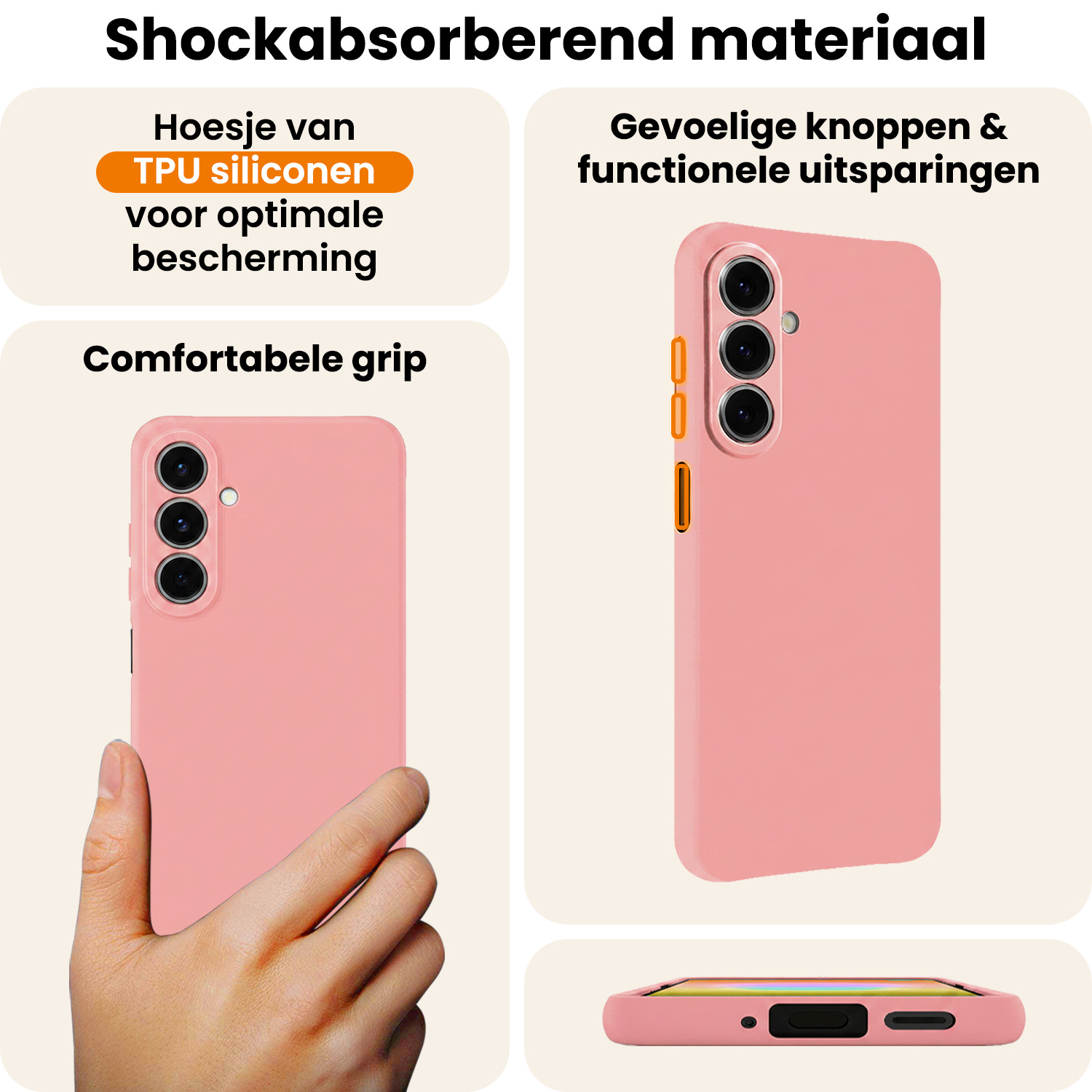 Nomfy Nomfy Samsung Galaxy A27 Hoesje Siliconen - Lichtroze - 2 PACK
