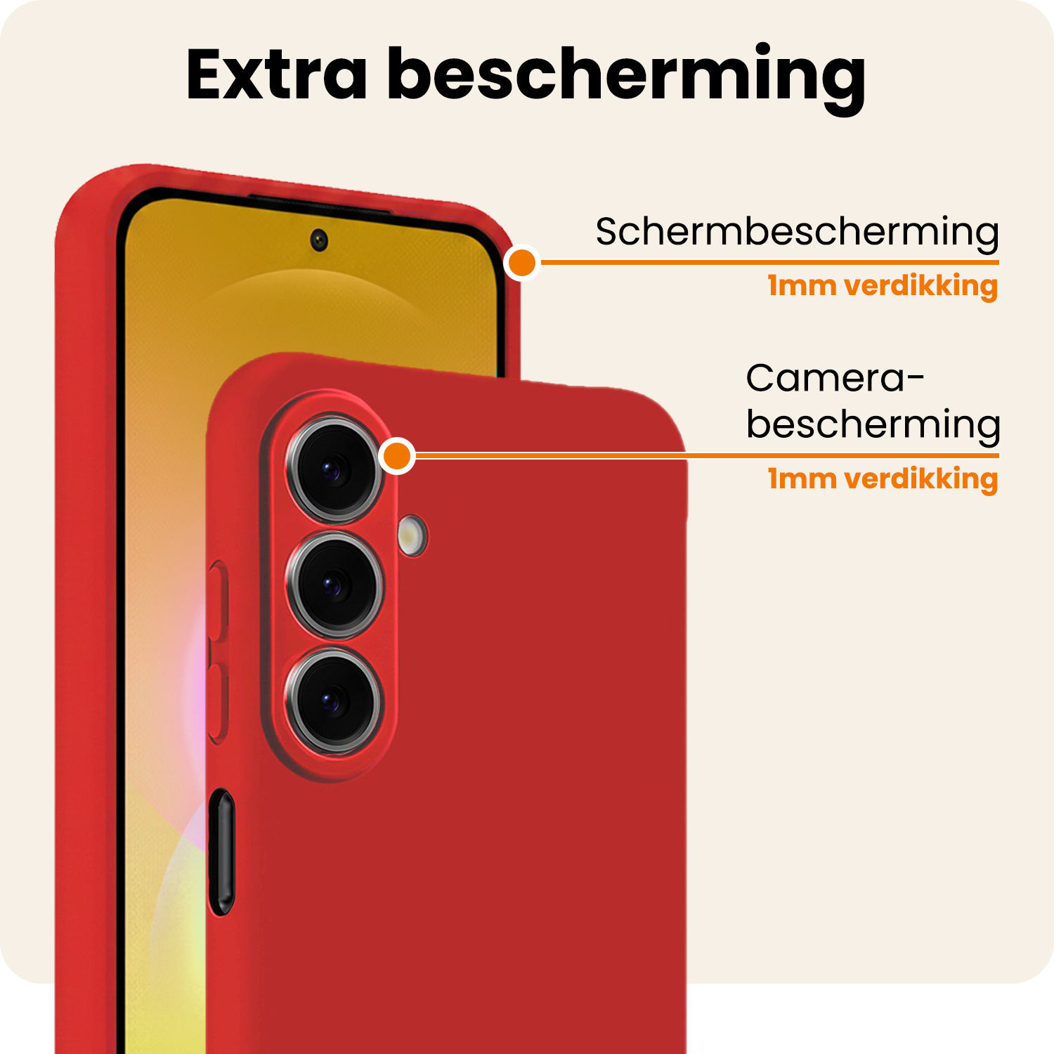 Nomfy Nomfy Samsung Galaxy A27 Hoesje Siliconen - Rood - 2 PACK