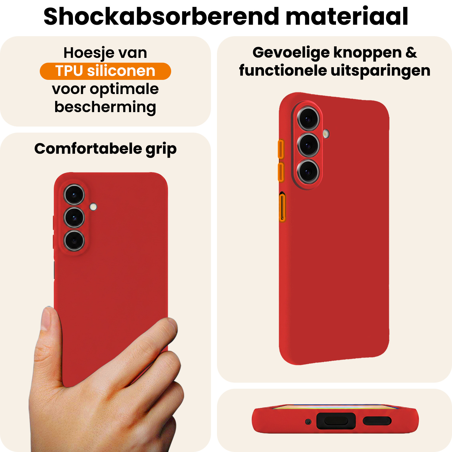 Nomfy Nomfy Samsung Galaxy A27 Hoesje Siliconen - Rood - 2 PACK