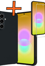 Nomfy Nomfy Samsung Galaxy A27 Hoesje Siliconen Met Screenprotector - Donkerblauw