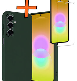 Nomfy Nomfy Samsung Galaxy A27 Hoesje Siliconen Met Screenprotector - Donkergroen