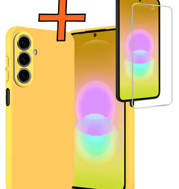 Nomfy Nomfy Samsung Galaxy A27 Hoesje Siliconen Met Screenprotector - Geel