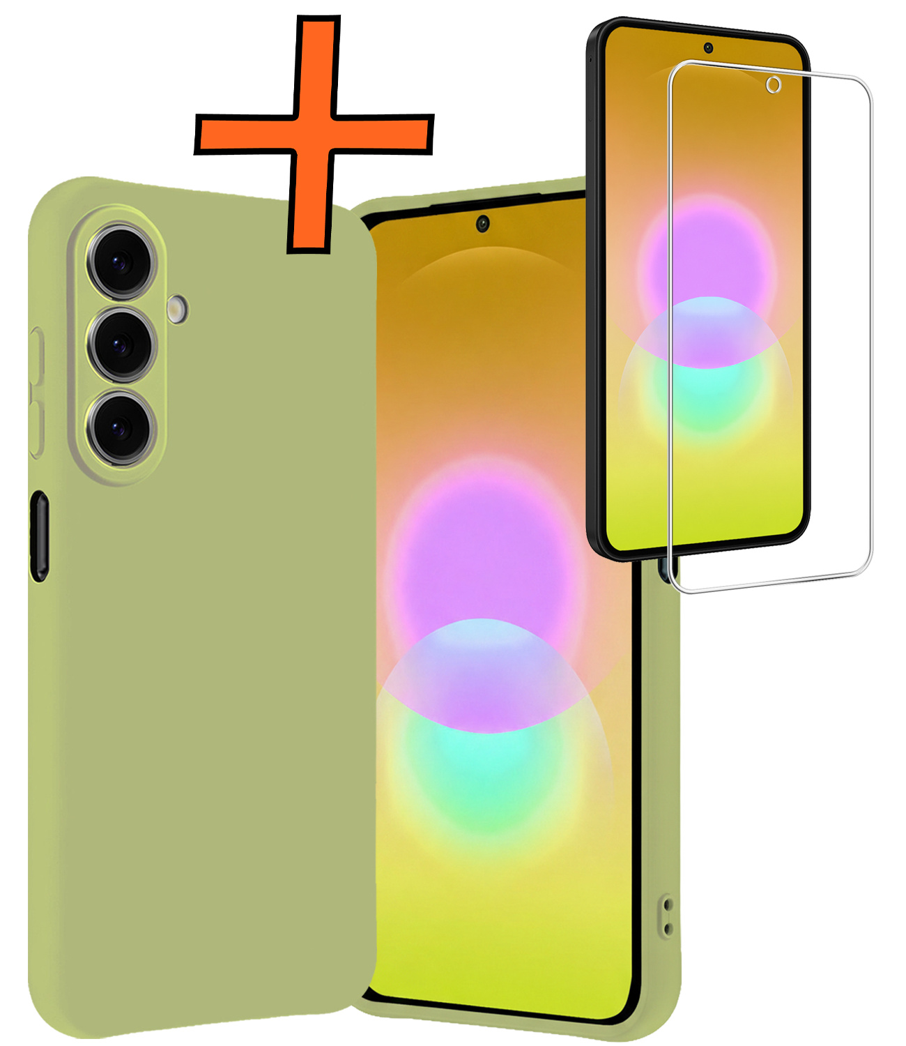 Nomfy Nomfy Samsung Galaxy A27 Hoesje Siliconen Met Screenprotector - Groen