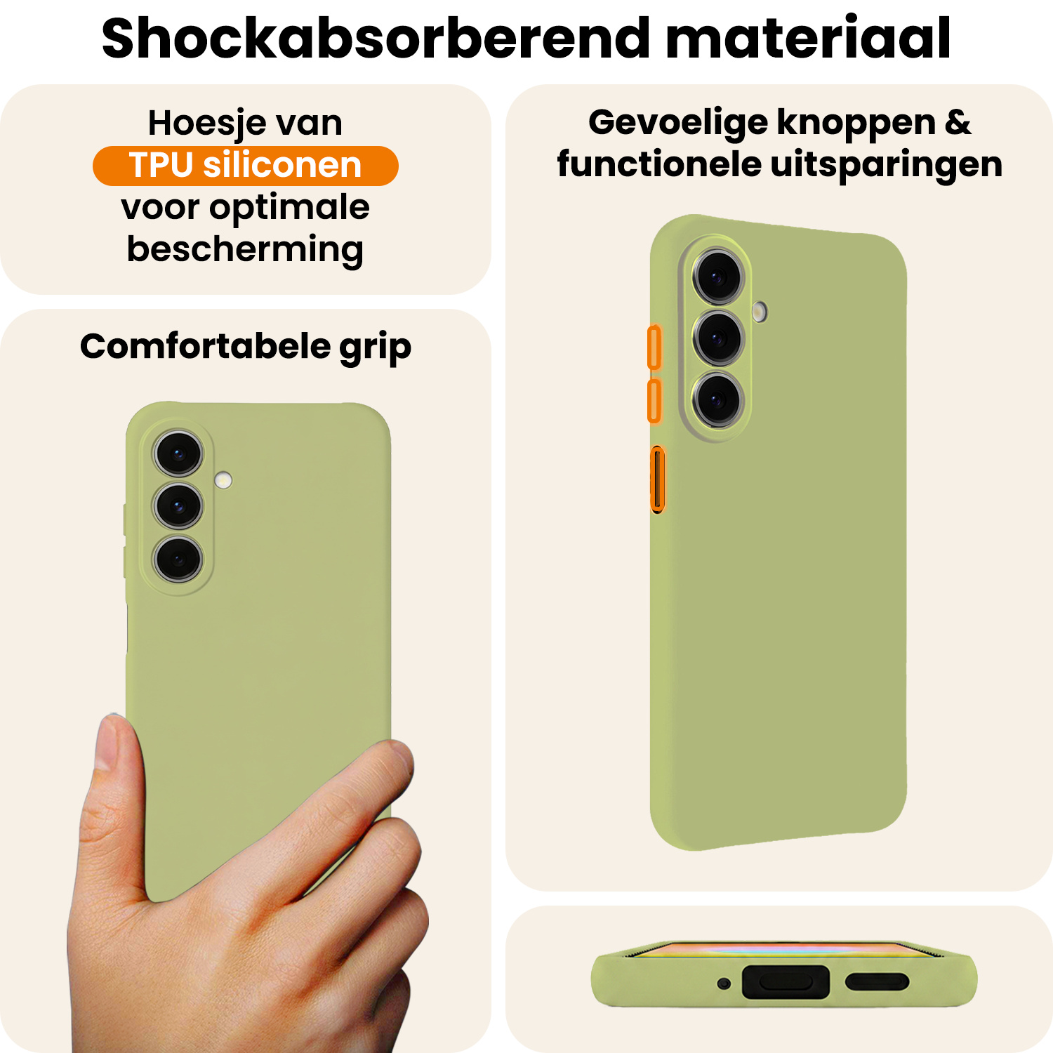 Nomfy Nomfy Samsung Galaxy A27 Hoesje Siliconen Met Screenprotector - Groen