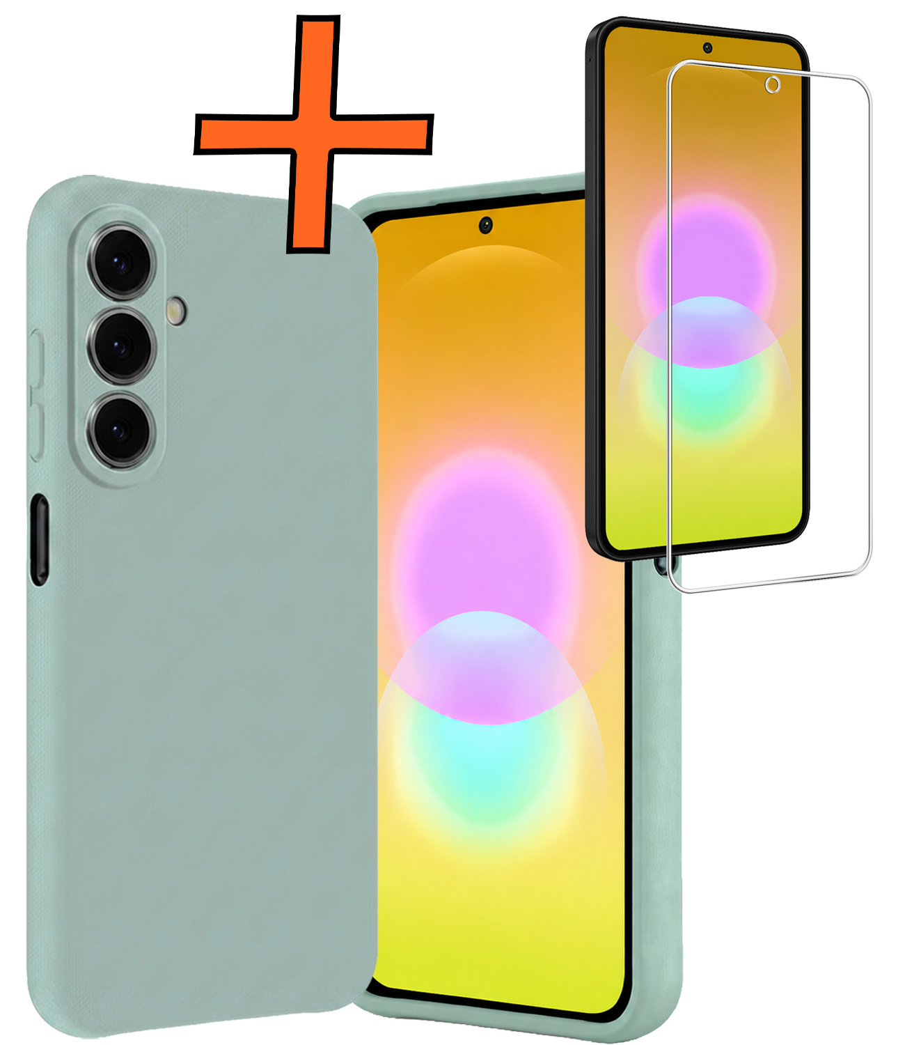 Nomfy Nomfy Samsung Galaxy A27 Hoesje Siliconen Met Screenprotector - Lichtblauw