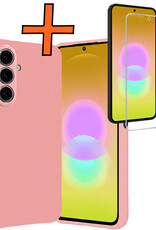 Nomfy Nomfy Samsung Galaxy A27 Hoesje Siliconen Met Screenprotector - Lichtroze