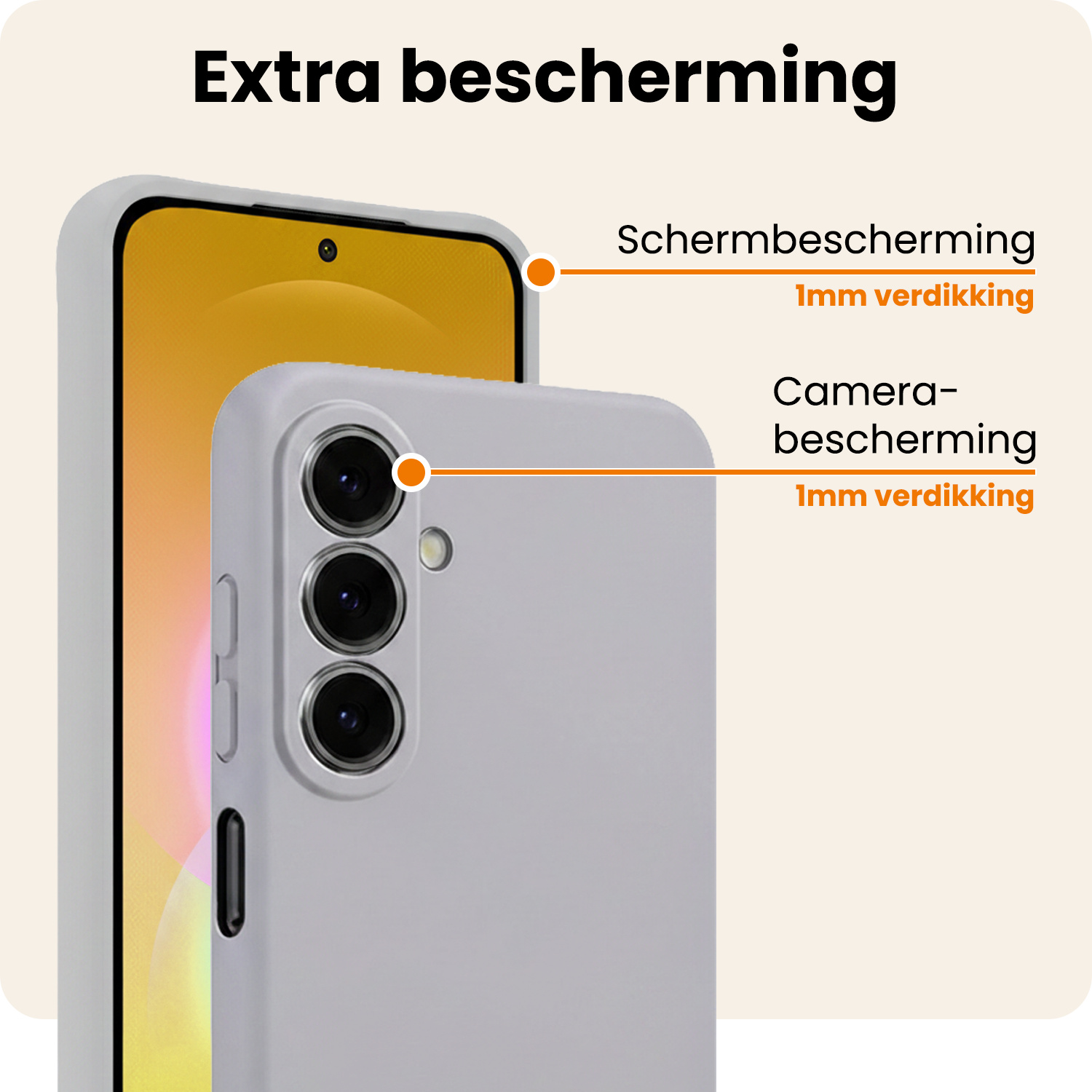 Nomfy Nomfy Samsung Galaxy A27 Hoesje Siliconen Met Screenprotector - Lila