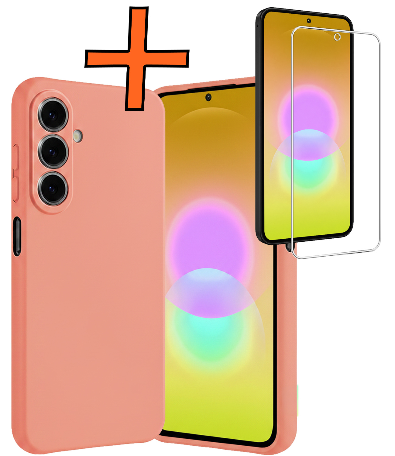 Nomfy Nomfy Samsung Galaxy A27 Hoesje Siliconen Met Screenprotector - Perzik