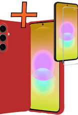 Nomfy Nomfy Samsung Galaxy A27 Hoesje Siliconen Met Screenprotector - Rood