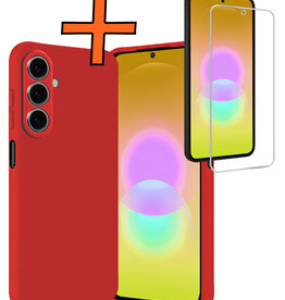 Nomfy Nomfy Samsung Galaxy A27 Hoesje Siliconen Met Screenprotector - Rood