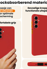 Nomfy Nomfy Samsung Galaxy A27 Hoesje Siliconen Met Screenprotector - Rood