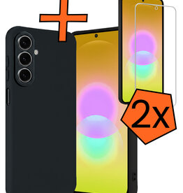 Nomfy Nomfy Samsung Galaxy A27 Hoesje Siliconen Met 2x Screenprotector - Donkerblauw