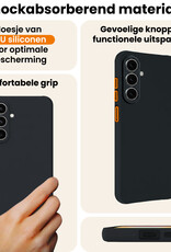 Nomfy Nomfy Samsung Galaxy A27 Hoesje Siliconen Met 2x Screenprotector - Donkerblauw