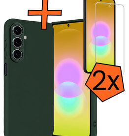 Nomfy Nomfy Samsung Galaxy A27 Hoesje Siliconen Met 2x Screenprotector - Donkergroen