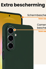 Nomfy Nomfy Samsung Galaxy A27 Hoesje Siliconen Met 2x Screenprotector - Donkergroen