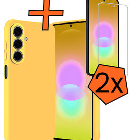 Nomfy Nomfy Samsung Galaxy A27 Hoesje Siliconen Met 2x Screenprotector - Geel