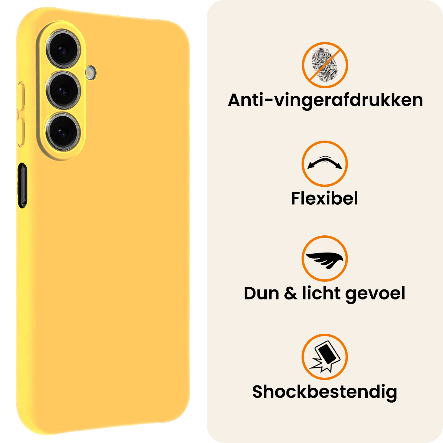 Nomfy Nomfy Samsung Galaxy A27 Hoesje Siliconen Met 2x Screenprotector - Geel