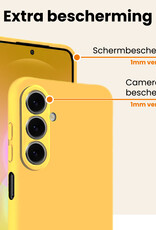 Nomfy Nomfy Samsung Galaxy A27 Hoesje Siliconen Met 2x Screenprotector - Geel