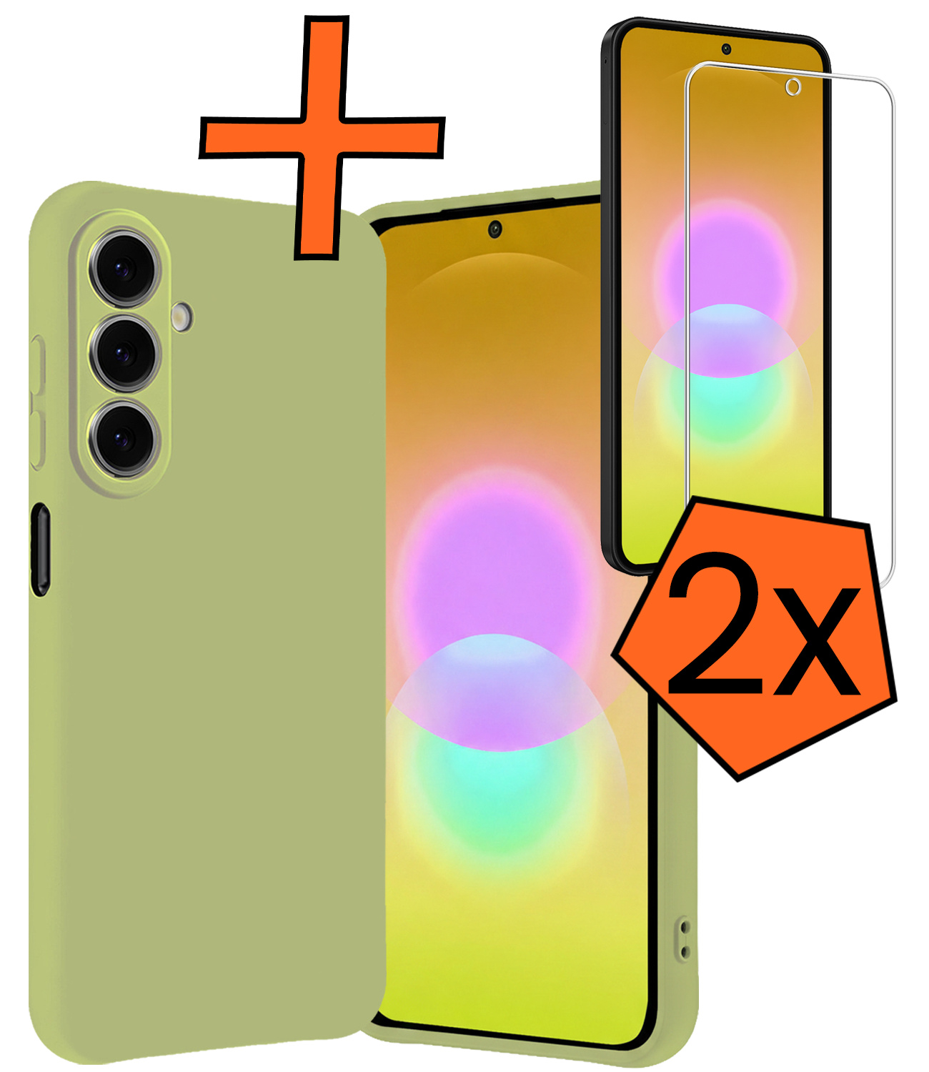 Nomfy Nomfy Samsung Galaxy A27 Hoesje Siliconen Met 2x Screenprotector - Groen