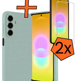 Nomfy Nomfy Samsung Galaxy A27 Hoesje Siliconen Met 2x Screenprotector - Lichtblauw