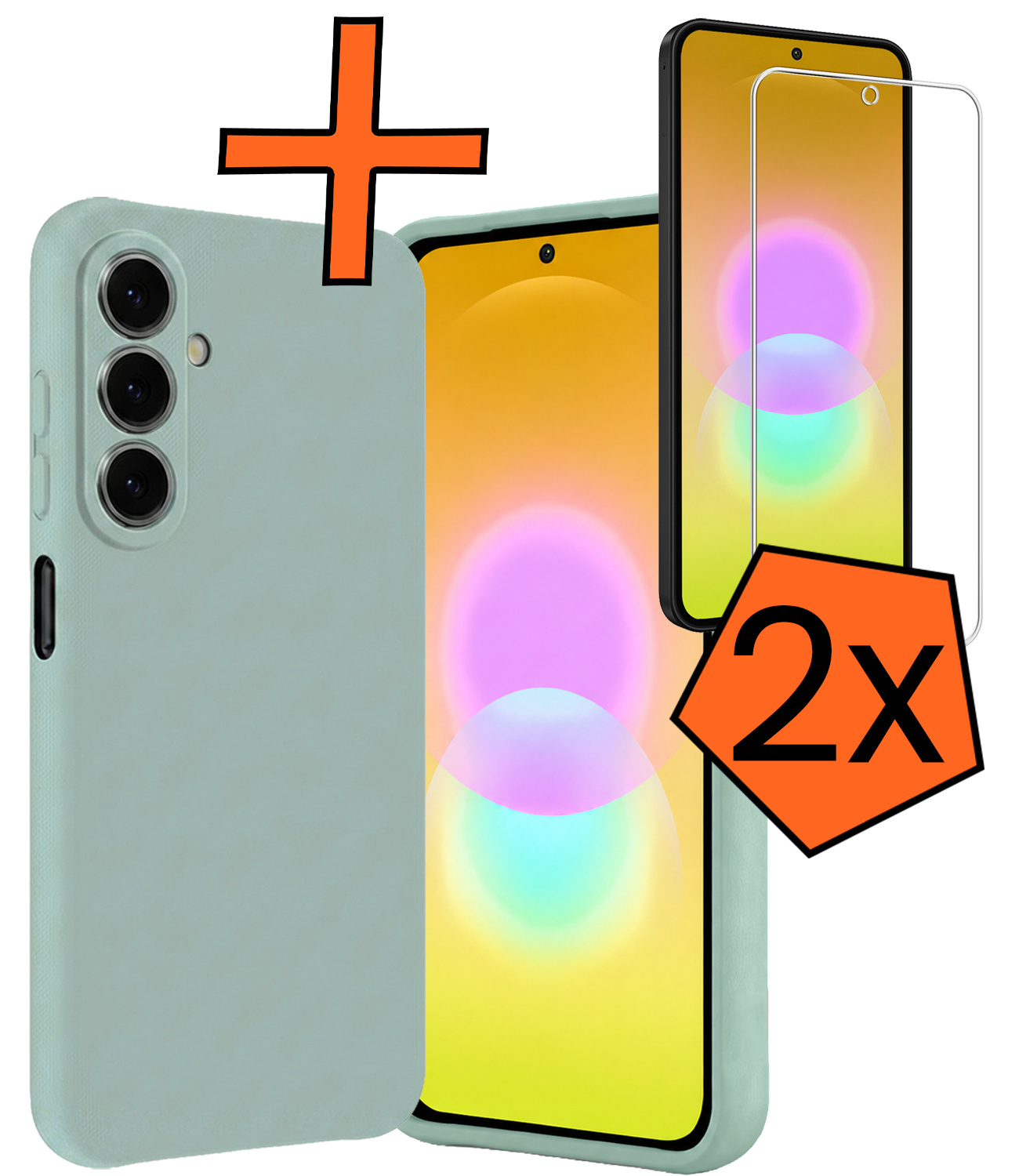 Nomfy Nomfy Samsung Galaxy A27 Hoesje Siliconen Met 2x Screenprotector - Lichtblauw