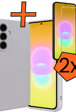 Nomfy Nomfy Samsung Galaxy A27 Hoesje Siliconen Met 2x Screenprotector - Lila