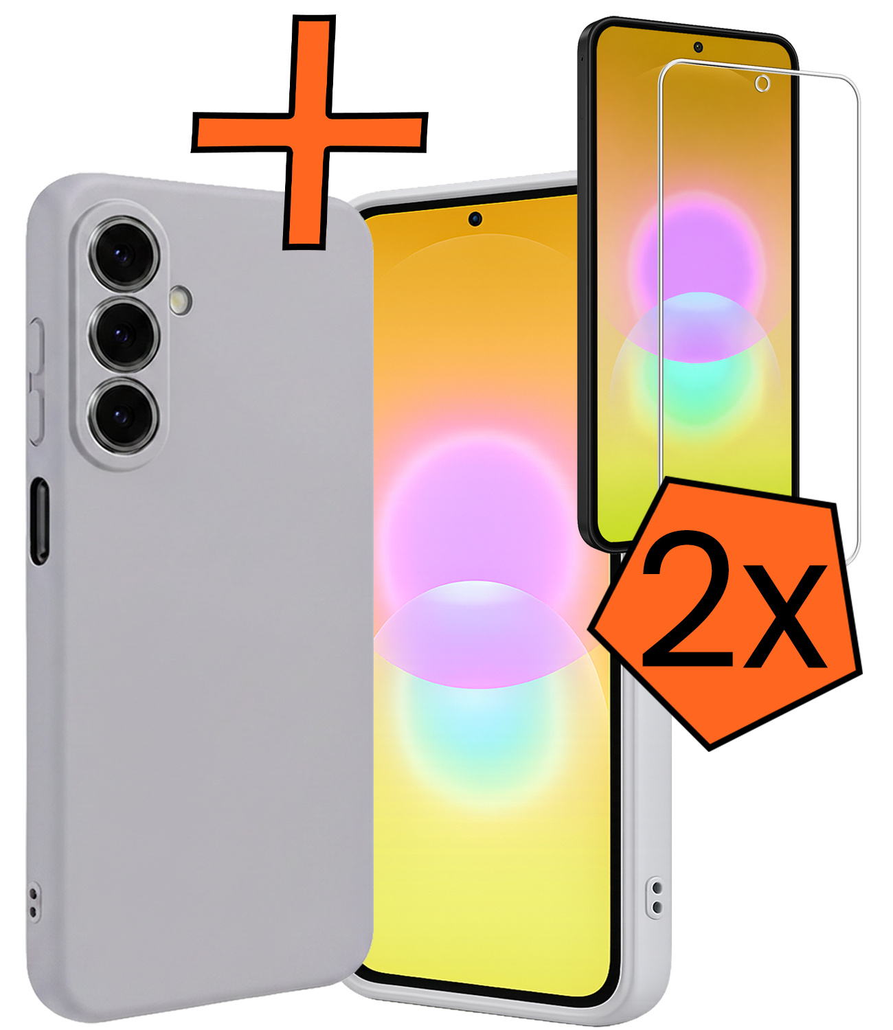 Nomfy Nomfy Samsung Galaxy A27 Hoesje Siliconen Met 2x Screenprotector - Lila