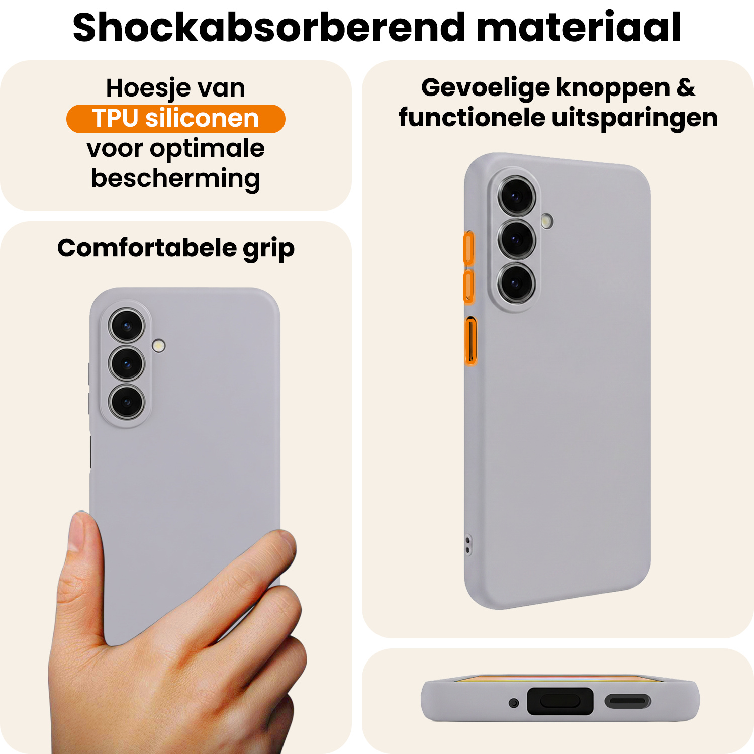 Nomfy Nomfy Samsung Galaxy A27 Hoesje Siliconen Met 2x Screenprotector - Lila