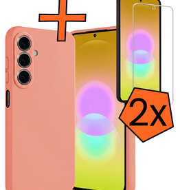 Nomfy Nomfy Samsung Galaxy A27 Hoesje Siliconen Met 2x Screenprotector - Perzik