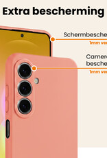 Nomfy Nomfy Samsung Galaxy A27 Hoesje Siliconen Met 2x Screenprotector - Perzik