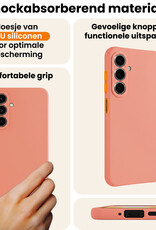 Nomfy Nomfy Samsung Galaxy A27 Hoesje Siliconen Met 2x Screenprotector - Perzik