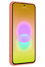 Nomfy Nomfy Samsung Galaxy A27 Hoesje Siliconen Met 2x Screenprotector - Perzik