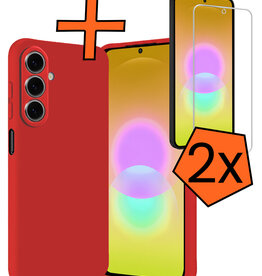 Nomfy Nomfy Samsung Galaxy A27 Hoesje Siliconen Met 2x Screenprotector - Rood
