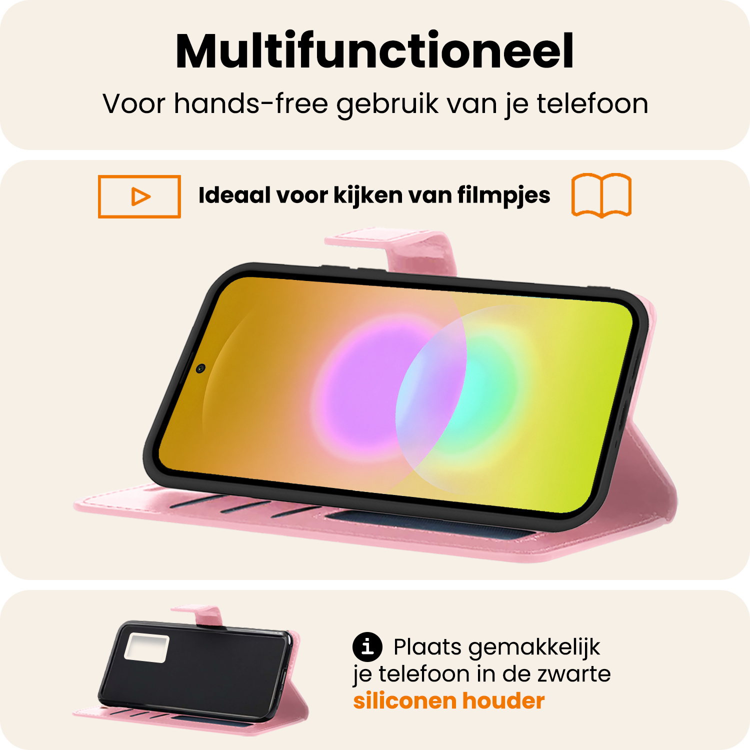 Nomfy Nomfy Samsung Galaxy A27 Hoesje Bookcase - Lichtroze