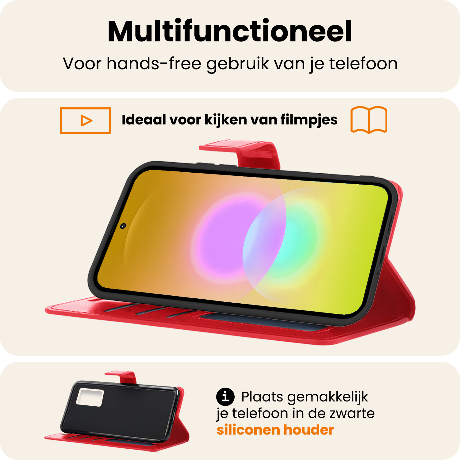 Nomfy Nomfy Samsung Galaxy A27 Hoesje Bookcase - Rood