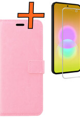 Nomfy Nomfy Samsung Galaxy A27 Hoesje Bookcase Met Screenprotector - Lichtroze