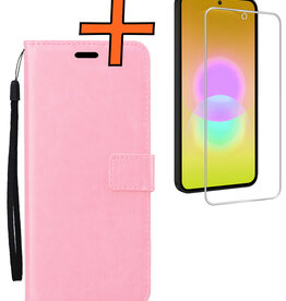Nomfy Nomfy Samsung Galaxy A27 Hoesje Bookcase Met Screenprotector - Lichtroze