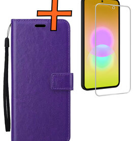 Nomfy Nomfy Samsung Galaxy A27 Hoesje Bookcase Met Screenprotector - Paars