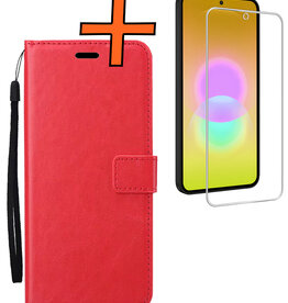 Nomfy Nomfy Samsung Galaxy A27 Hoesje Bookcase Met Screenprotector - Rood