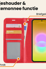 Nomfy Nomfy Samsung Galaxy A27 Hoesje Bookcase Met Screenprotector - Rood