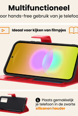 Nomfy Nomfy Samsung Galaxy A27 Hoesje Bookcase Met Screenprotector - Rood