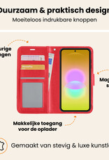 Nomfy Nomfy Samsung Galaxy A27 Hoesje Bookcase Met Screenprotector - Rood