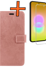 Nomfy Nomfy Samsung Galaxy A27 Hoesje Bookcase Met Screenprotector - Rose Goud