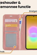Nomfy Nomfy Samsung Galaxy A27 Hoesje Bookcase Met Screenprotector - Rose Goud